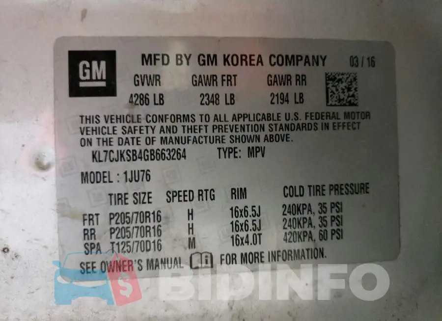 KL7CJKSB4GB663264 Photo# 10