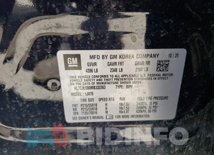 KL7CJLSB0MB332263 Photo# 10