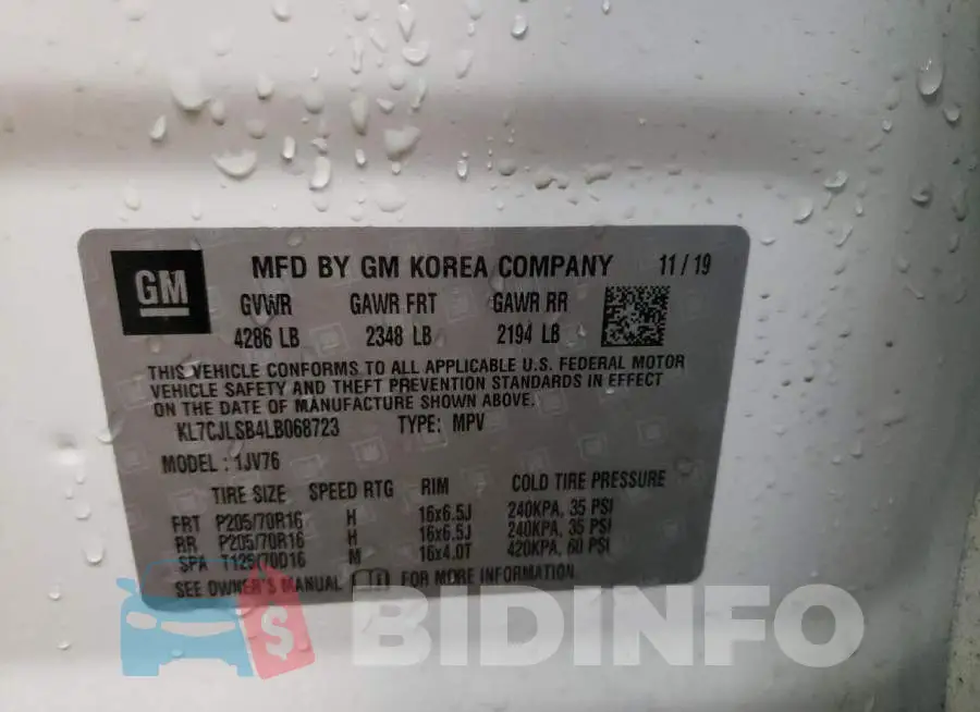 KL7CJLSB4LB068723 Photo# 10