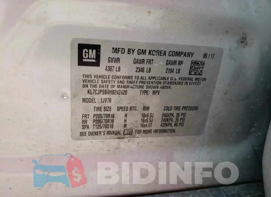 KL7CJPSB4HB242420 Photo# 10