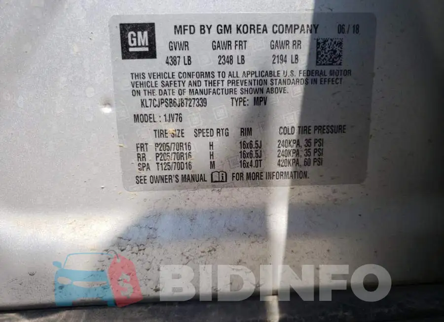 KL7CJPSB6JB727339 Photo# 10