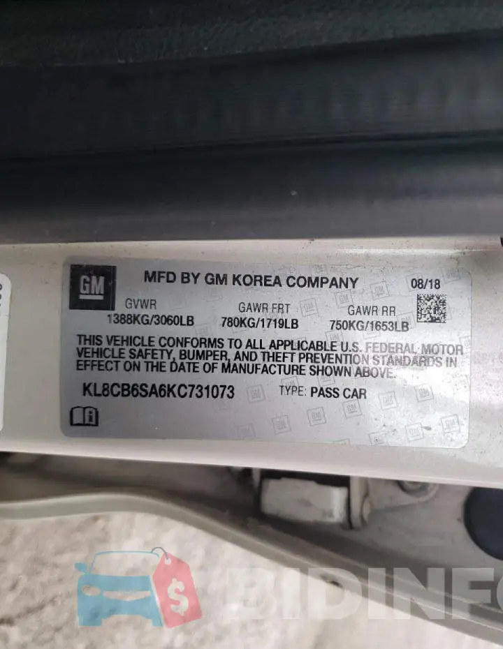 KL8CB6SA6KC731073 Photo# 10