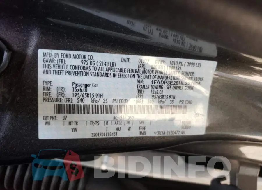 1FADP3E26HL227606 Photo# 10