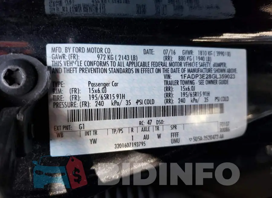1FADP3E28GL359023 Photo# 10