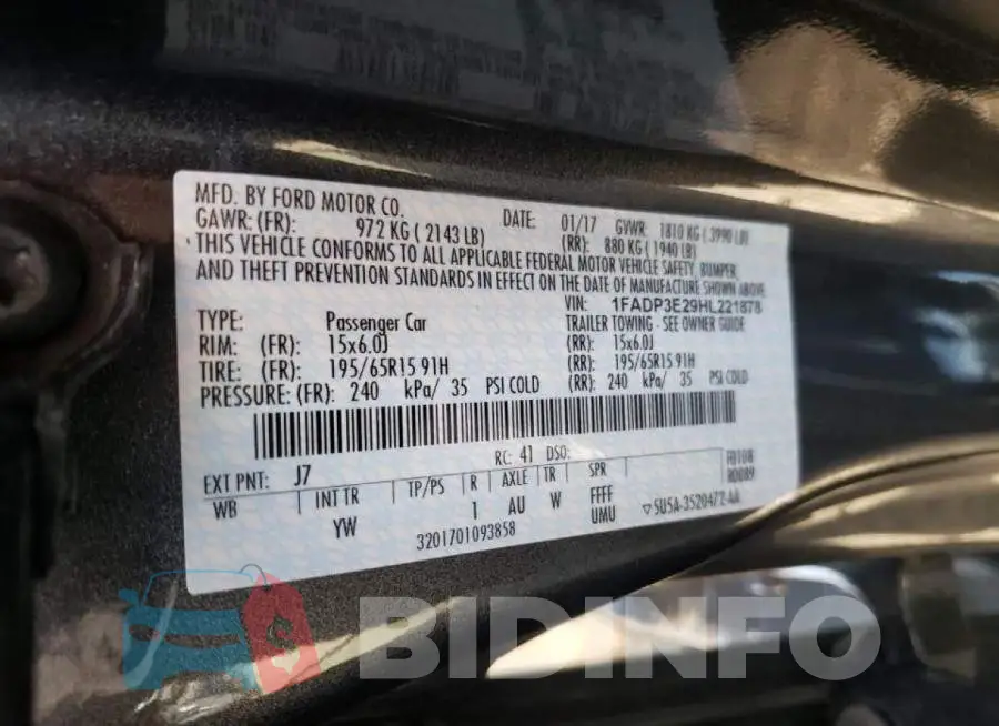 1FADP3E29HL221878 Photo# 10