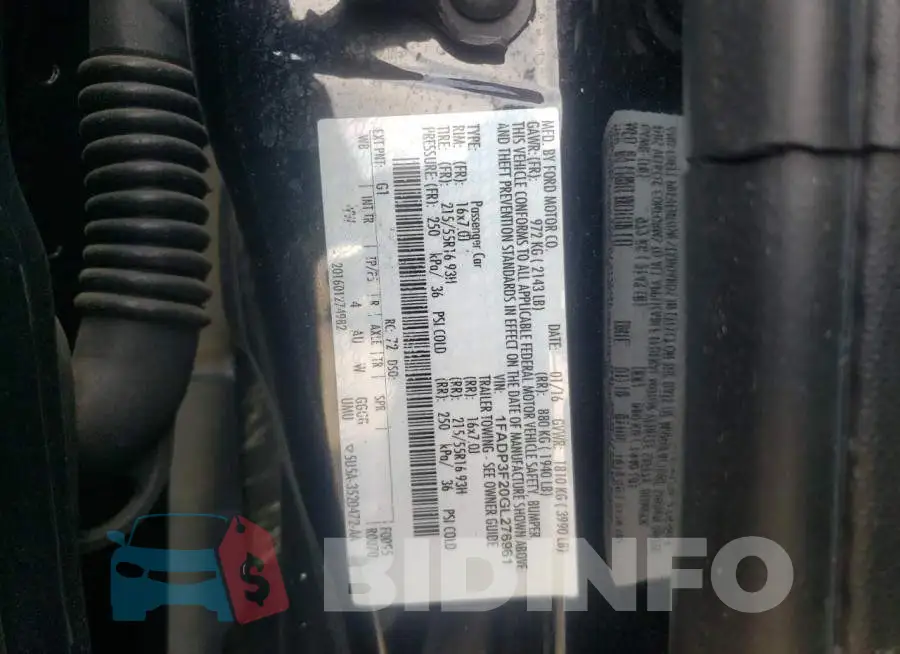 1FADP3F20GL276961 Photo# 10
