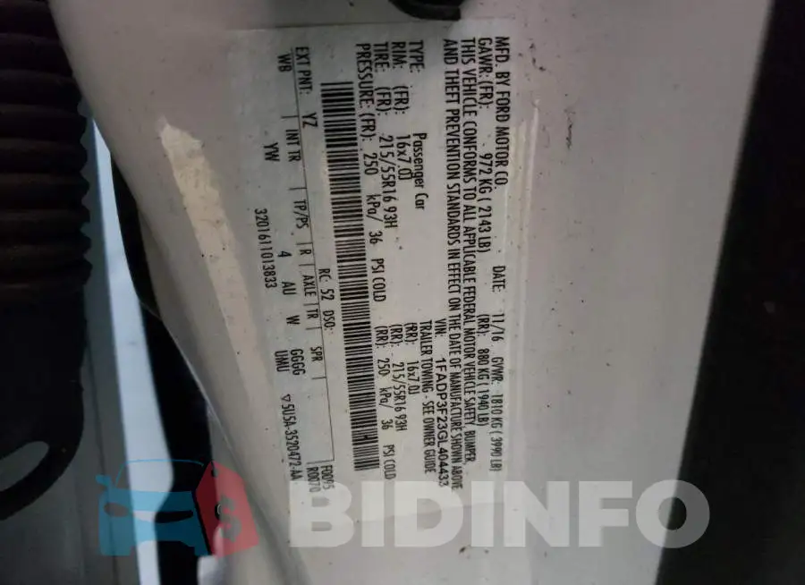 1FADP3F23GL404433 Photo# 10