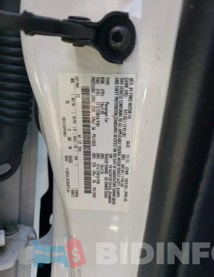 1FADP3F29GL254859 Photo# 10