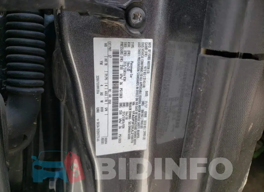 1FADP3F2XJL210070 Photo# 10