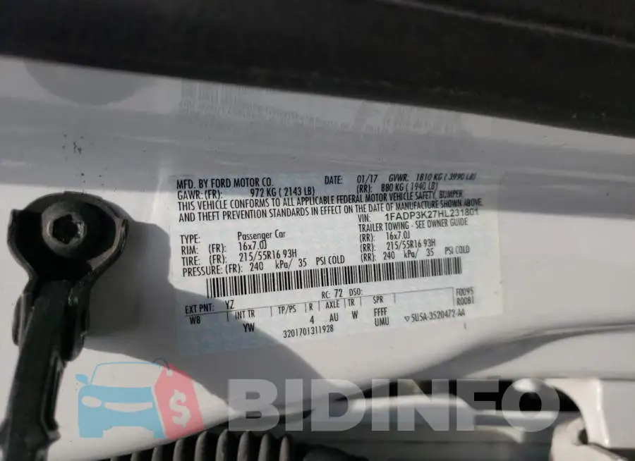 1FADP3K27HL231801 Photo# 10