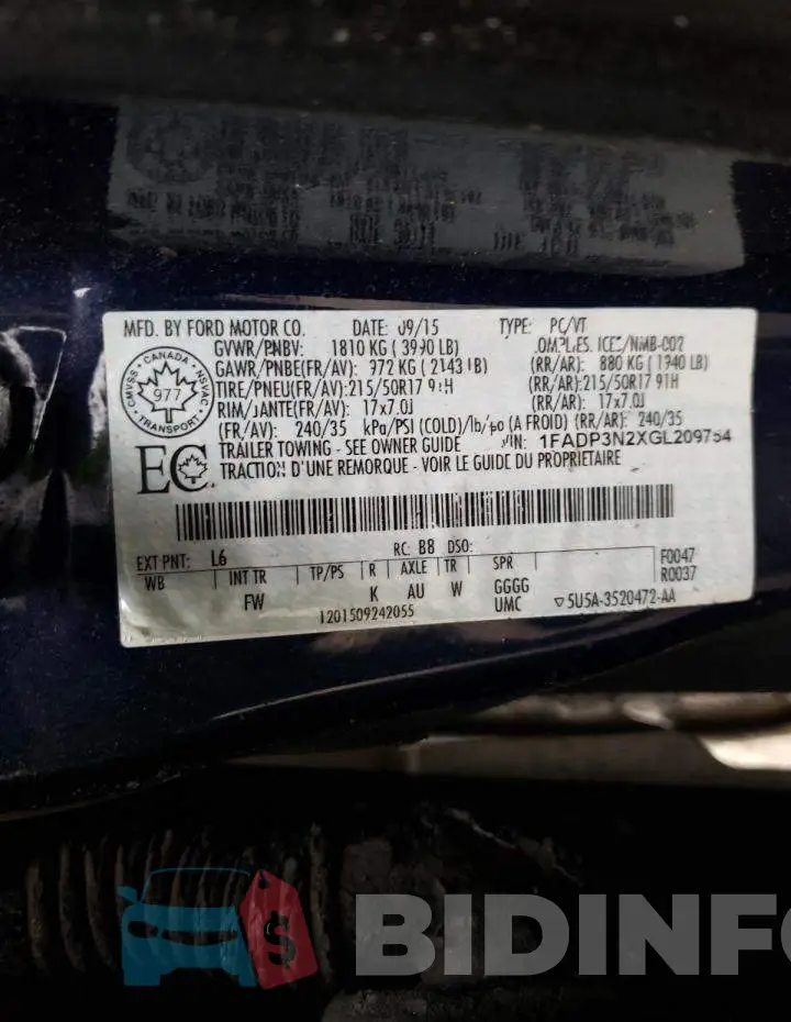 1FADP3N2XGL209754 Photo# 10
