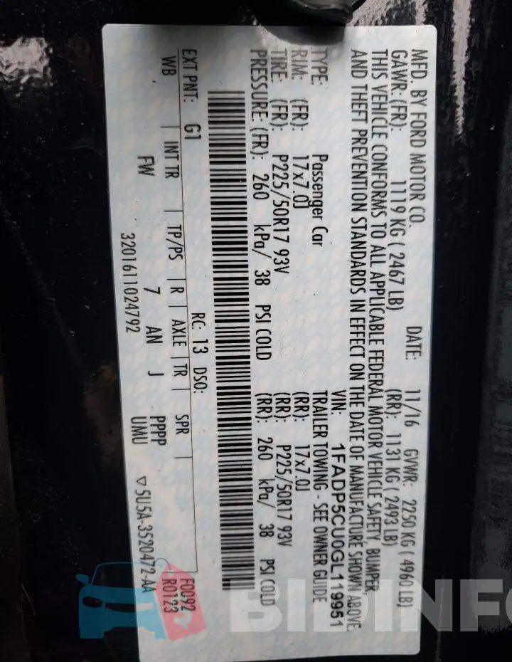 1FADP5CU0GL119951 Photo# 10