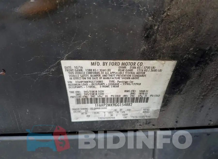 1FAHP2MK9GG154882 Photo# 10
