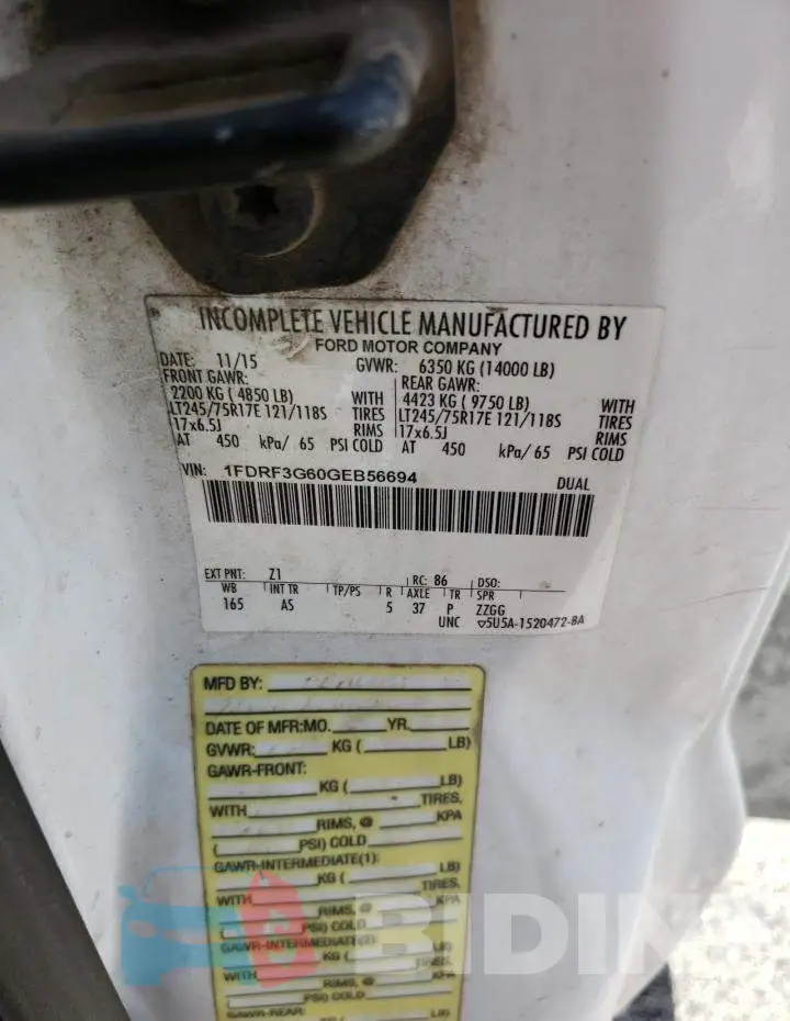 1FDRF3G60GEB56694 Photo# 10