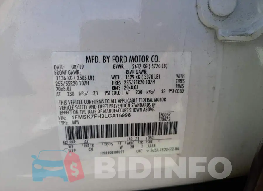 1FMSK7FH3LGA16998 Photo# 10