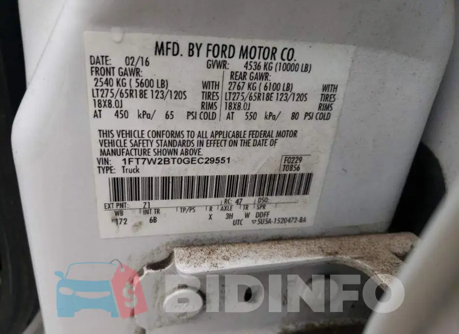 1FT7W2BT0GEC29551 Photo# 10