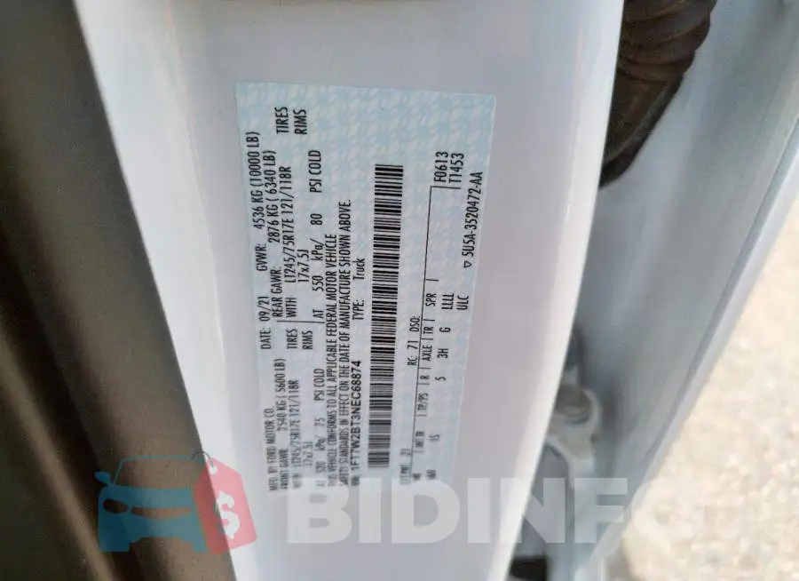 1FT7W2BT3NEC68874 Photo# 10