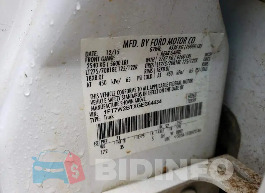 1FT7W2BTXGEB64434 Photo# 10