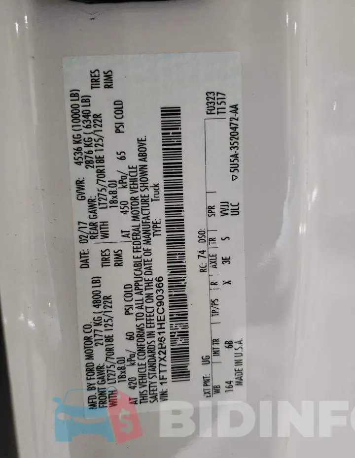 1FT7X2B61HEC90366 Photo# 10