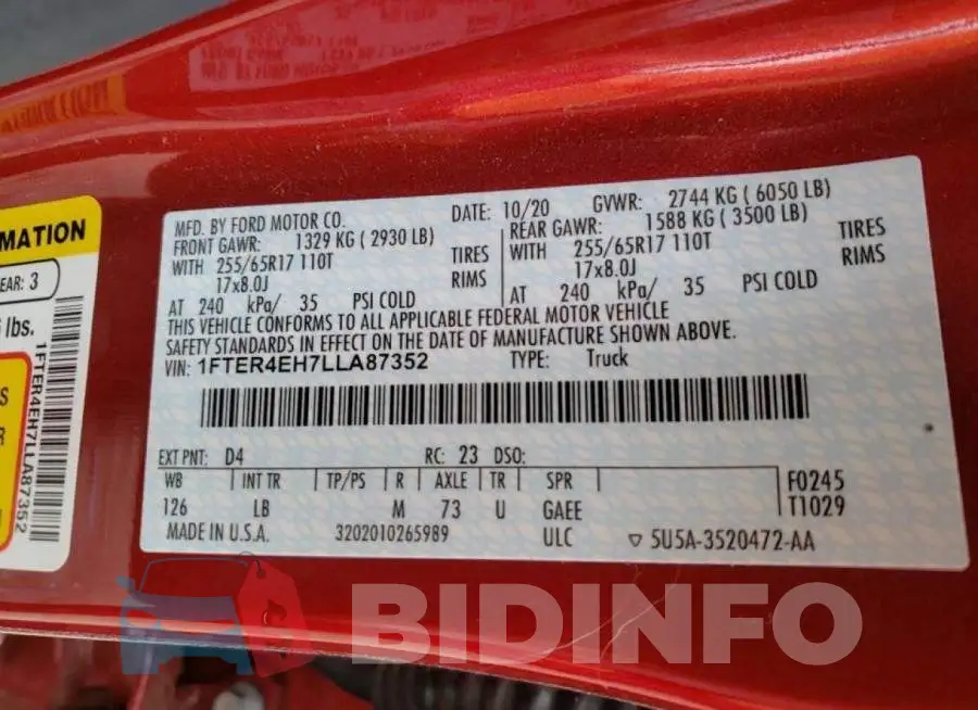1FTER4EH7LLA87352 Photo# 10