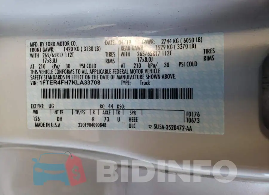 1FTER4FH7KLA33708 Photo# 10