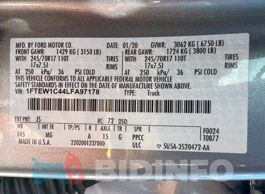 1FTEW1C44LFA97178 Photo# 10