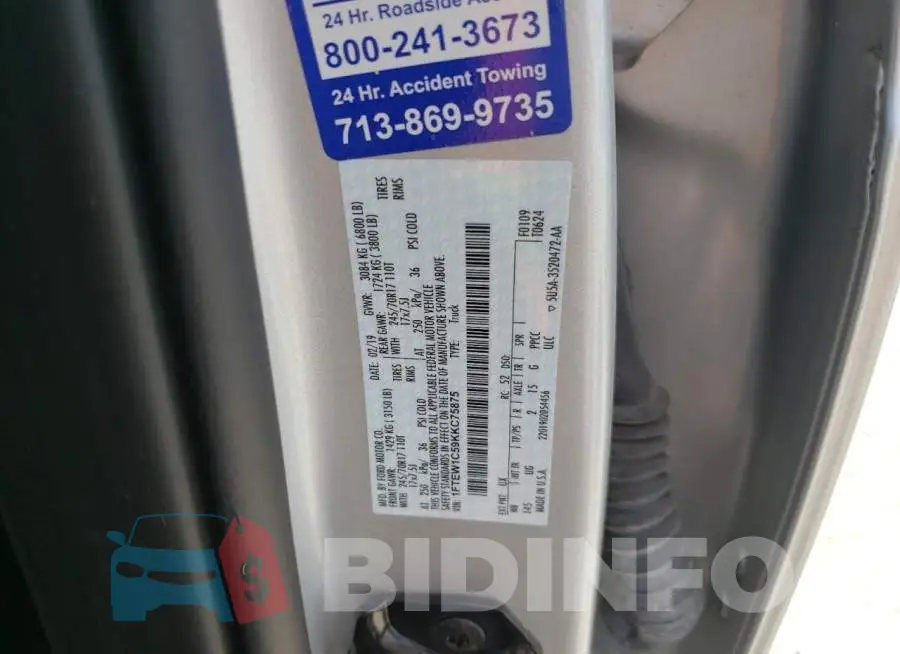 1FTEW1C59KKC75875 Photo# 10