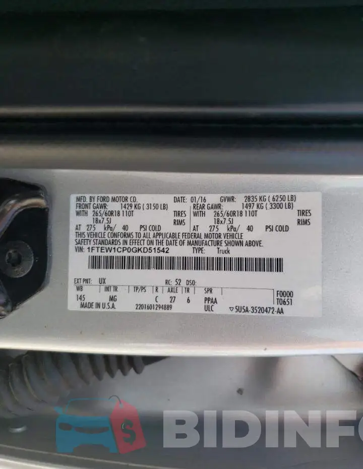 1FTEW1CP0GKD51542 Photo# 10