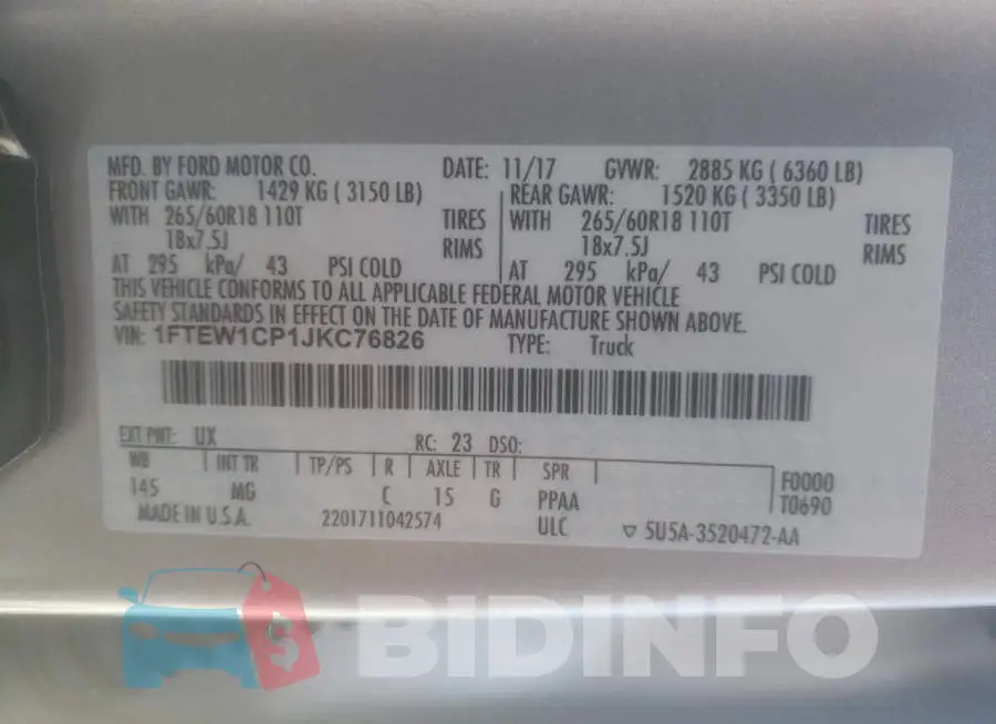 1FTEW1CP1JKC76826 Photo# 10