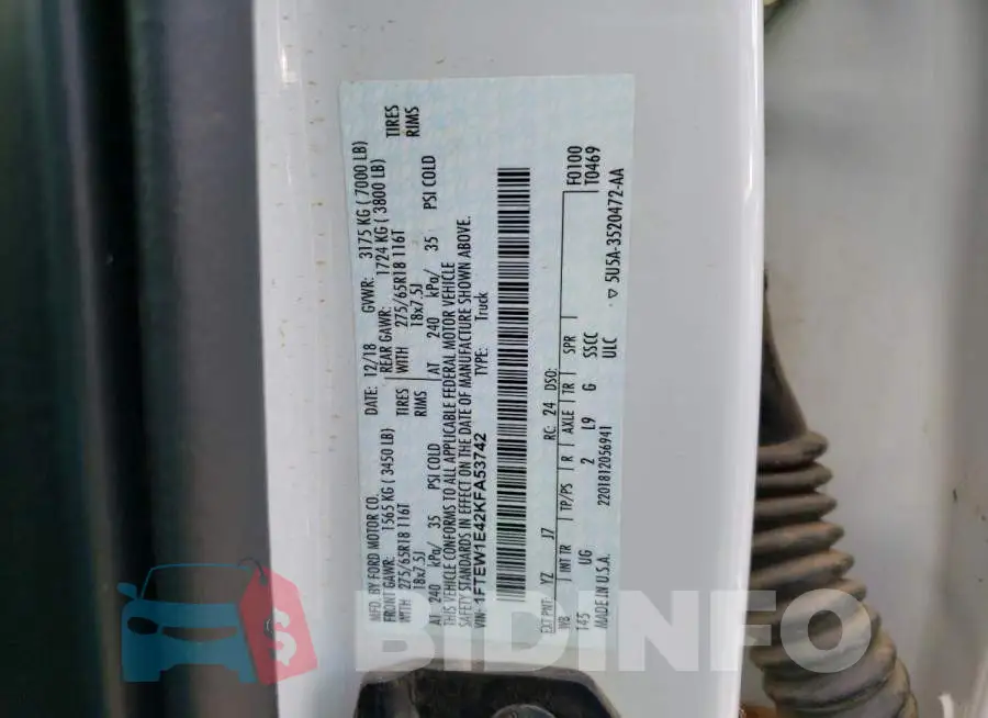 1FTEW1E42KFA53742 Photo# 10
