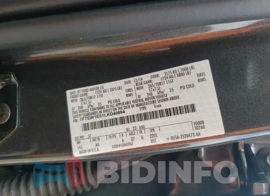 1FTEW1E51LKD40894 Photo# 10