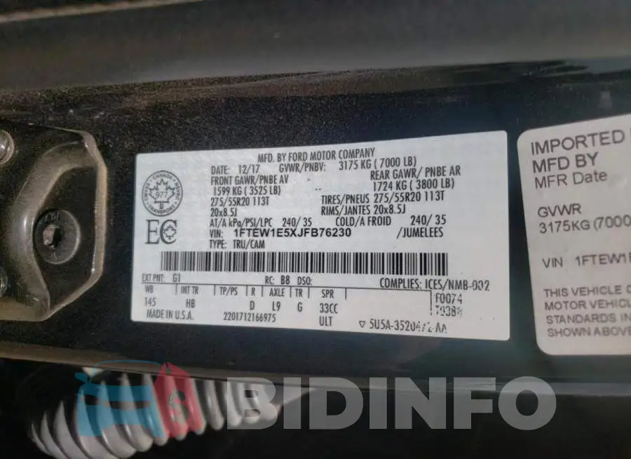 1FTEW1E5XJFB76230 Photo# 10