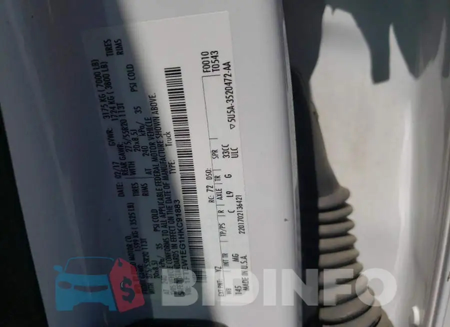 1FTEW1EG1HKC91883 Photo# 10