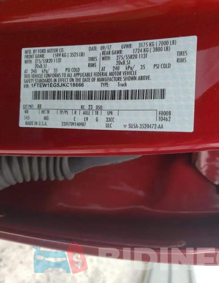 1FTEW1EG5JKC18666 Photo# 10