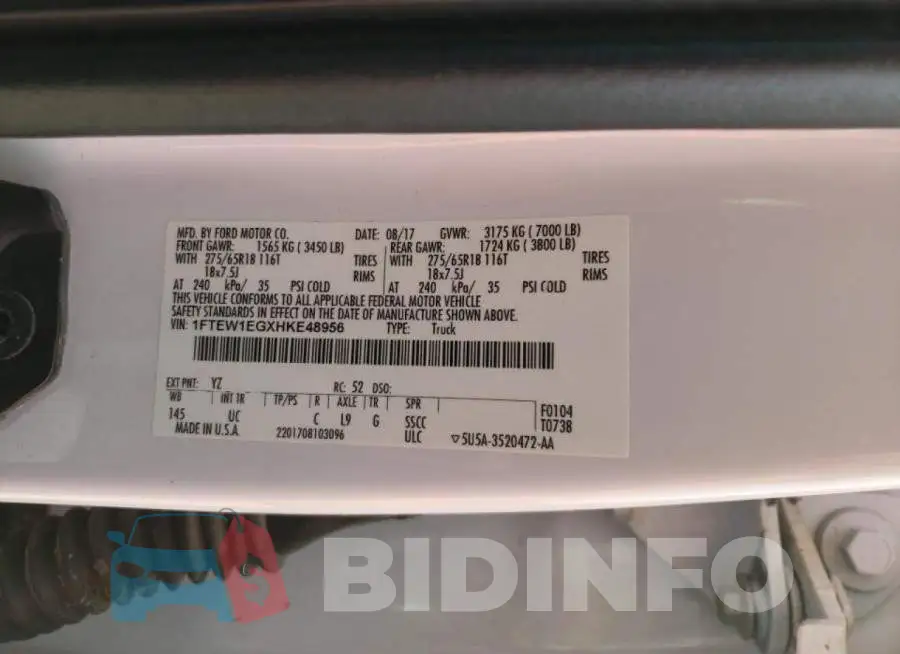 1FTEW1EGXHKE48956 Photo# 10