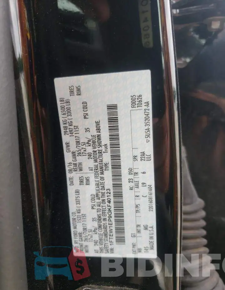 1FTEW1EP9GKF40123 Photo# 10