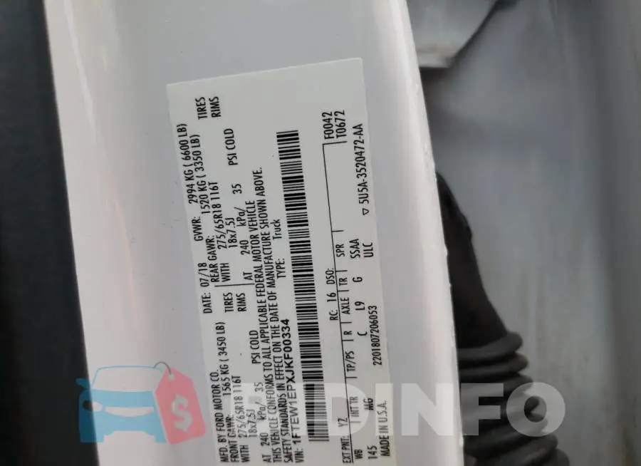 1FTEW1EPXJKF00334 Photo# 10
