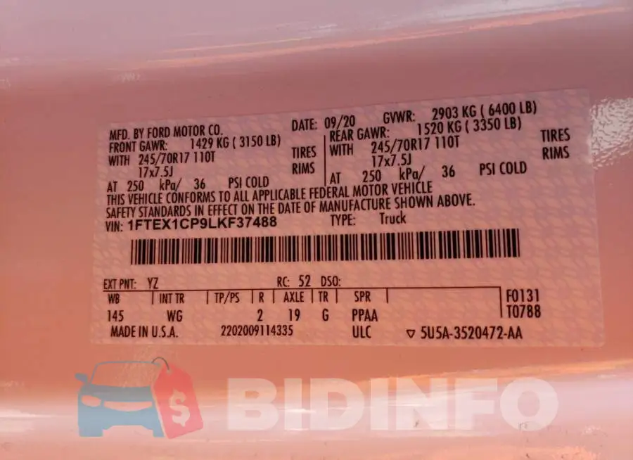1FTEX1CP9LKF37488 Photo# 10