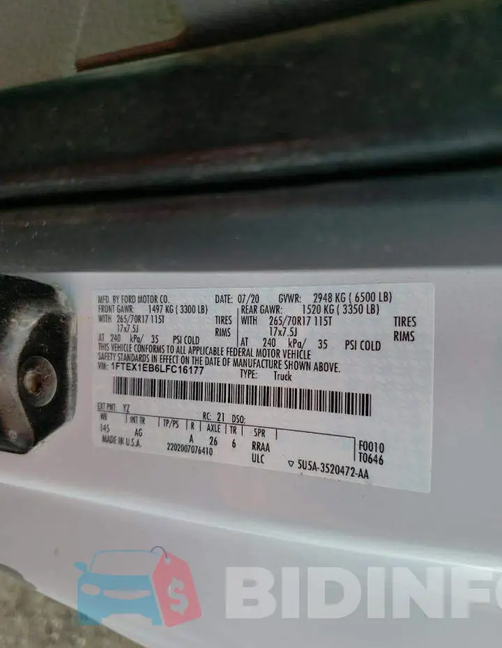 1FTEX1EB6LFC16177 Photo# 10