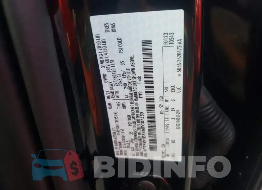 1FTFW1E88MFC87359 Photo# 10