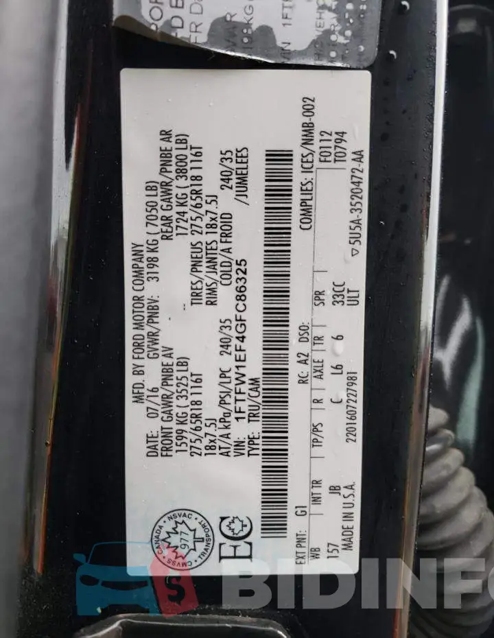 1FTFW1EF4GFC86325 Photo# 10