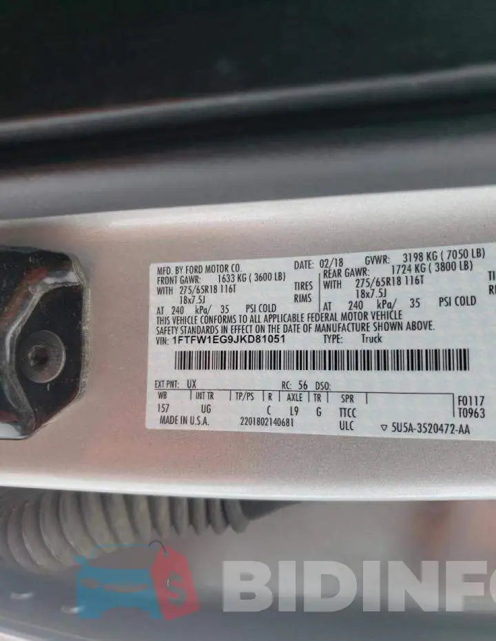 1FTFW1EG9JKD81051 Photo# 10