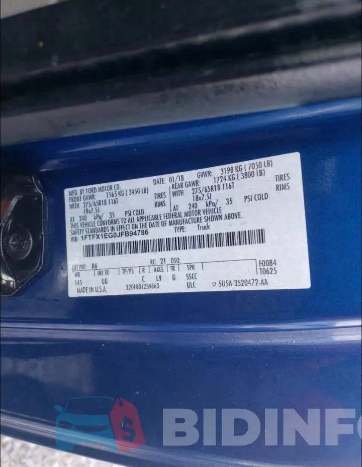 1FTFX1EG0JFB94786 Photo# 10