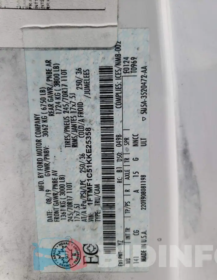 1FTMF1C51KKE25358 Photo# 10