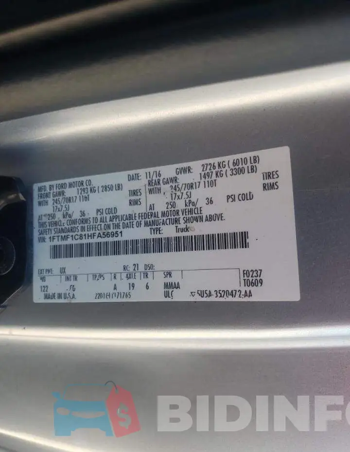 1FTMF1C81HFA56951 Photo# 10