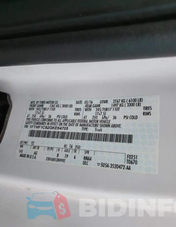 1FTMF1C82GKE64705 Photo# 10