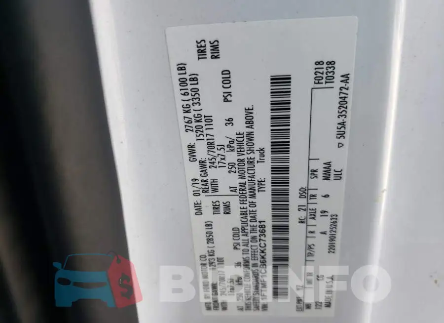 1FTMF1CB6KKC73681 Photo# 10