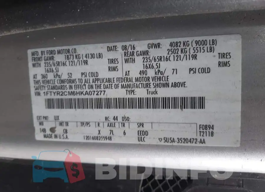 1FTYR2CM6HKA07277 Photo# 10