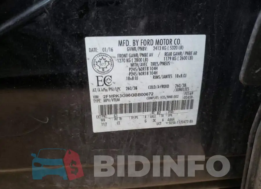 2FMPK3G96GBB00672 Photo# 10