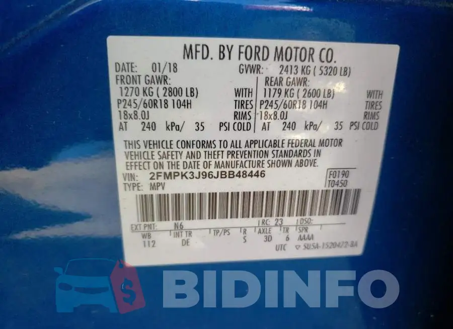 2FMPK3J96JBB48446 Photo# 10